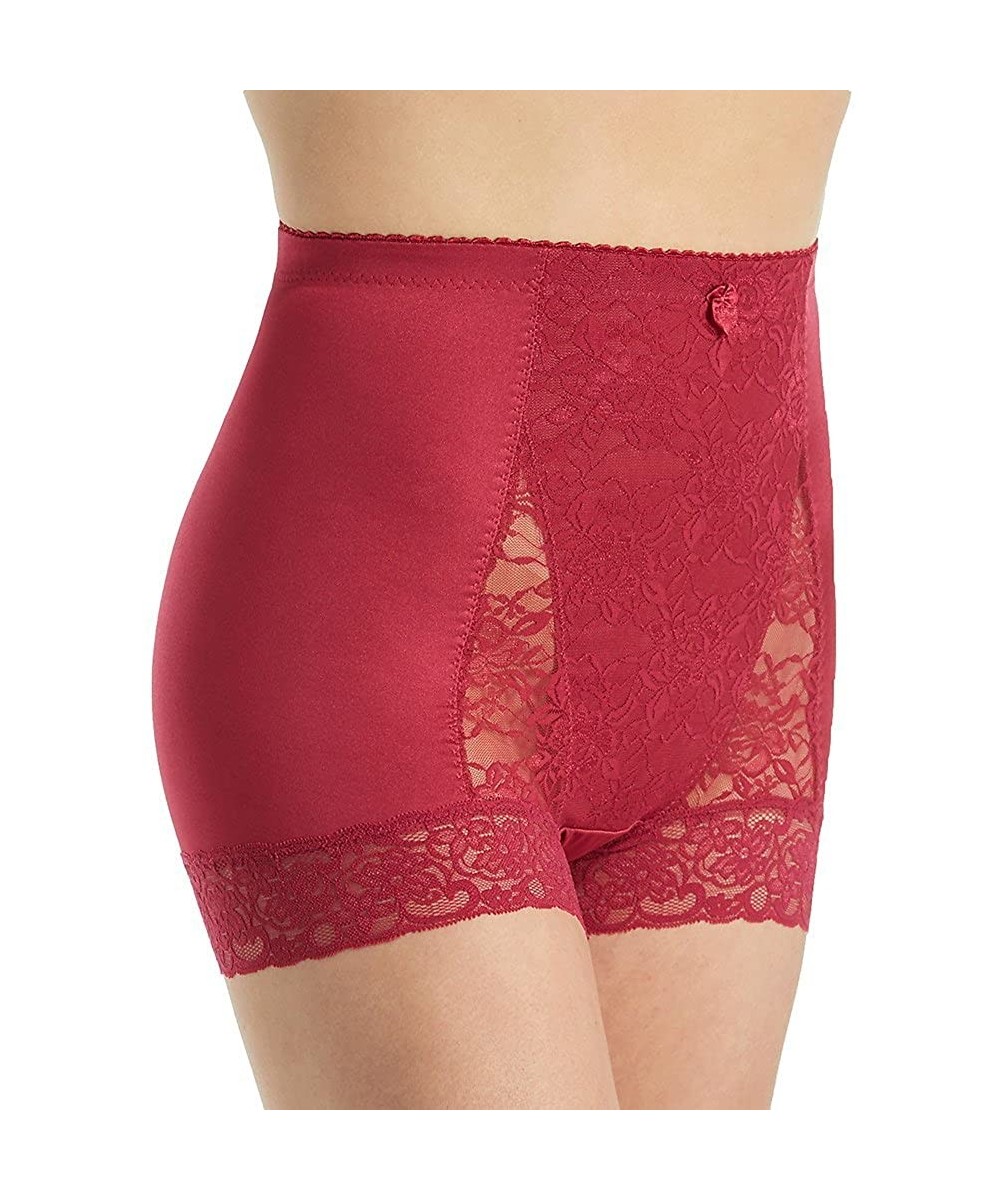 Panties Women's Pin Up Lace Control Full Coverage Panty - Spring Wine - C717YXN6M33