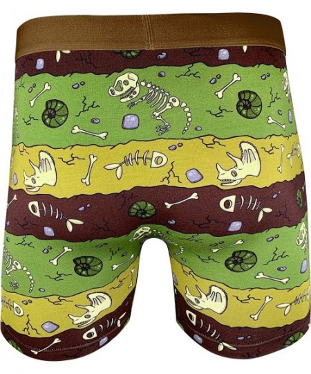 Boxer Briefs Undies Men's Dinosaur Fossil Layers Boxer Brief Underwear - CM194YA5R2K