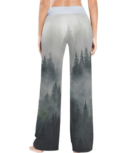 Bottoms Women's Comfy Stretch Fog Pine Trees Forest Drawstring Wide Leg Pajama Pants Lounge Pants - Color 1 - CC197W64WYO