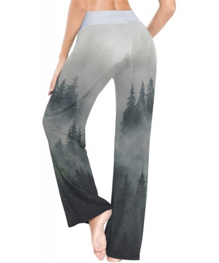 Bottoms Women's Comfy Stretch Fog Pine Trees Forest Drawstring Wide Leg Pajama Pants Lounge Pants - Color 1 - CC197W64WYO