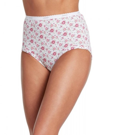 Panties Women's Plus Size Classics Full Cut Brief 3-Pack - Berry Bloom/Floral Fancy/Digital Purple - CV18G4WUQ76