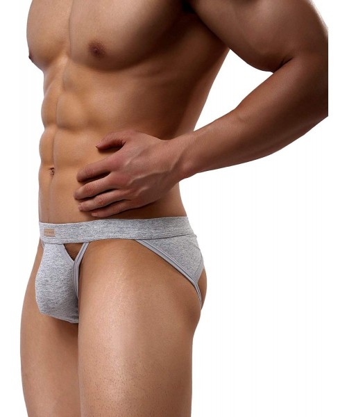 G-Strings & Thongs Men's Jockstrap Underwear Sexy Cotton Athletic Supporter Briefs - A6-grey - C6193LRUM03