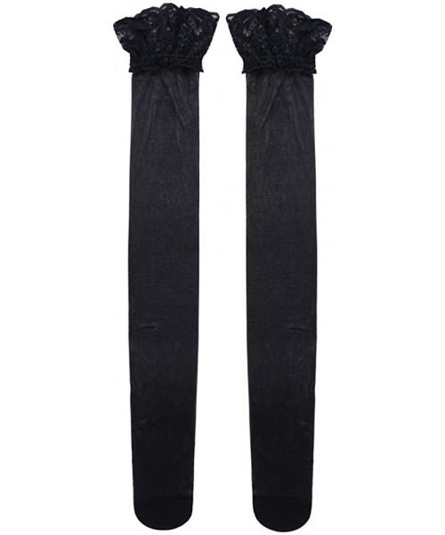 Garters & Garter Belts Women's Lace Garter Belts and Stocking Sets - Black+stockings - CC12EMPFBHH
