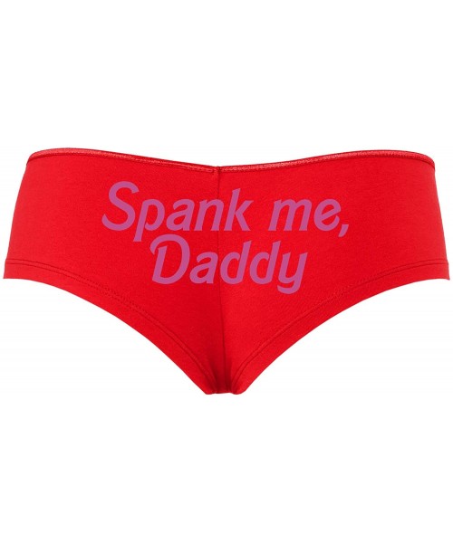 Panties Spank Me Daddy for DDLG Princess Kittens Cute Red Boyshort - Raspberry - CM18SRQ0ZQL