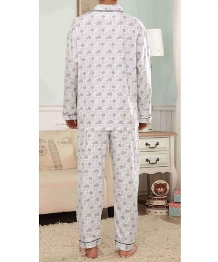 Sleep Sets Men Summer Cotton 2 Piece Set Loungewear Plus Size Family Pajama Set - As3 - CB19E74RO8H