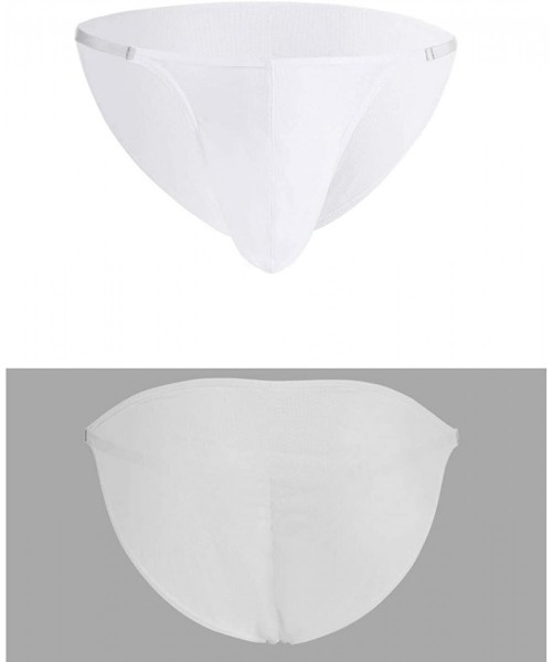 G-Strings & Thongs Men's Bikini Underwear Low Rise String Pouch Briefs - 3-pack White - CH19DEX7NDA