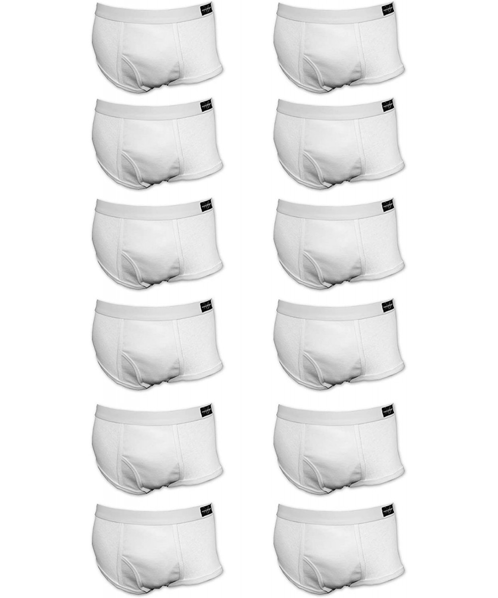 Briefs Men's 12 Pack White Cotton Briefs - 12 Pk - Bright White - CZ126ITUBSJ