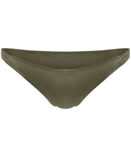 G-Strings & Thongs Nylon Men Underwear Thongs G Strings Solid Spandex Boxers Sexy SeamlG - Army Green - CZ1976ODXKN