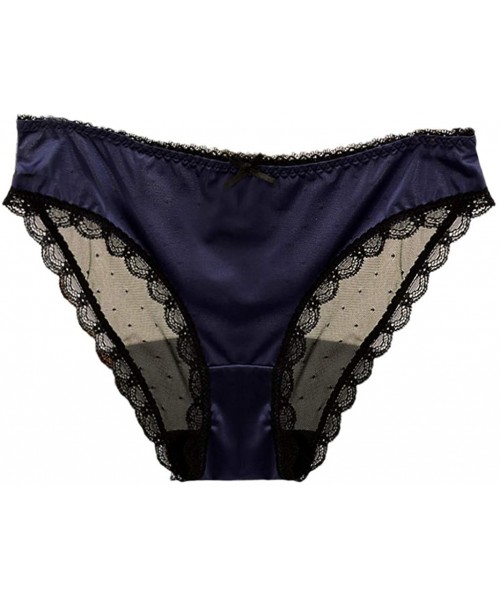 Bras Women Personality Multi-Color Lace Underwear Ladies Printed Underwear - Blue - CC199LGZK2T