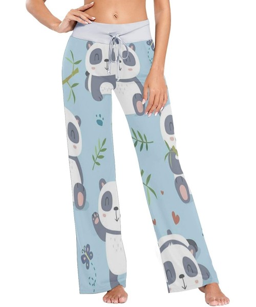 Bottoms Cute Panda Womens Pajama Pants Loose Long Lounge Sleepwear Yoga Gym Trousers - CR19DWHIDWN
