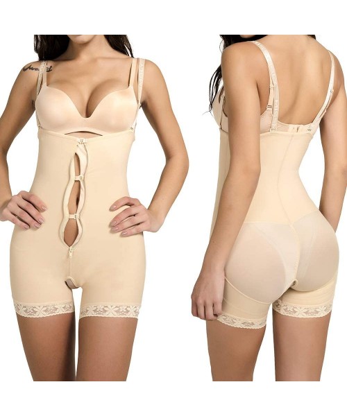 Shapewear Women's Open Bust Bodysuit Shapewear Underwear Tummy Control Shapewear Butt Lifter Bodysuit Panties - Nude(zipper C...