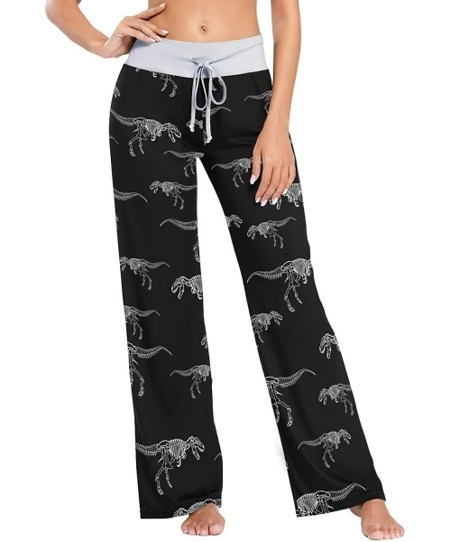Bottoms Women's Loose Casual Comfy Pajama Pants Drawstring Palazzo Wide Leg Lounge Pants - Color14 - CA197EK4IQG