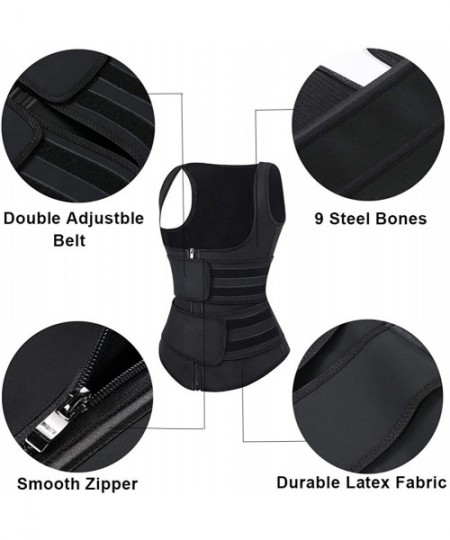 Shapewear Women Latex Waist Trainer Trimmer Slimming Belt Body Shaper Sauna Sweat Belly Waist Cincher for Weight Loss - Black...