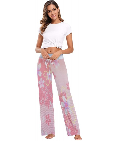 Bottoms Women's Fashion Yoga Pants Palazzo Casual Print Wide Leg Lounge Pants Comfy Casual Drawstring Long Pajama Pants - Jap...