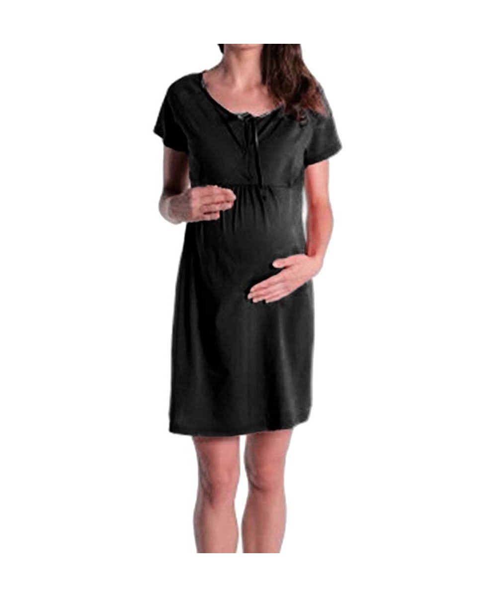 Nightgowns & Sleepshirts Womens Delivery/Labor/Maternity/Nursing Nightgown Pregnancy Gown Short Sleeeve Breastfeeding Dress f...