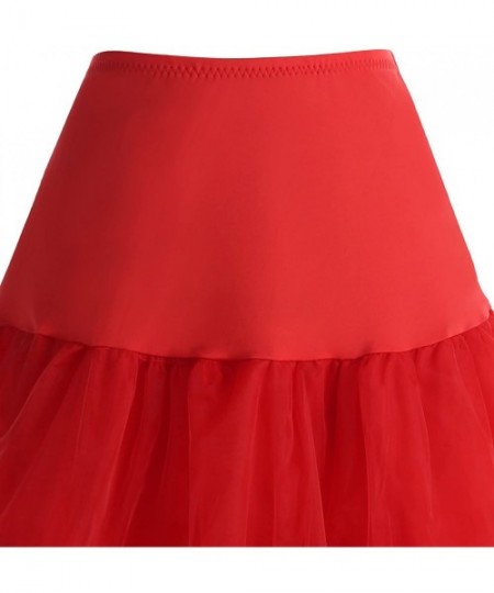 Slips Women's Vintage 50s Petticoat Skirts Crinoline Tutu Underskirt Dress - Orange - CS183LLKX2L