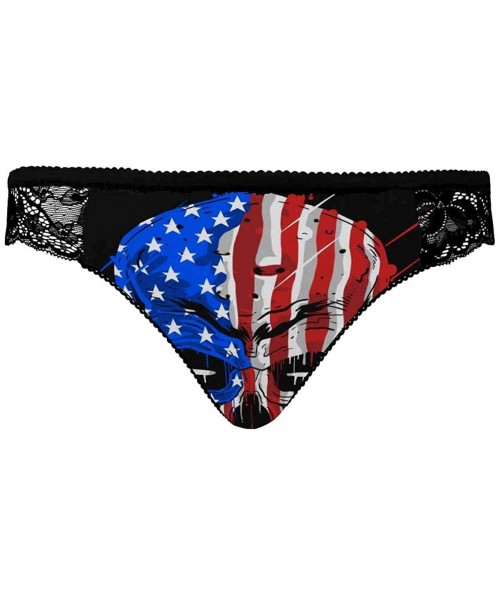 Thermal Underwear Lace Underwear Low Rise Panties Briefs for Lady Skull Head America Flag - Multi 1 - CO19E7NX5CL