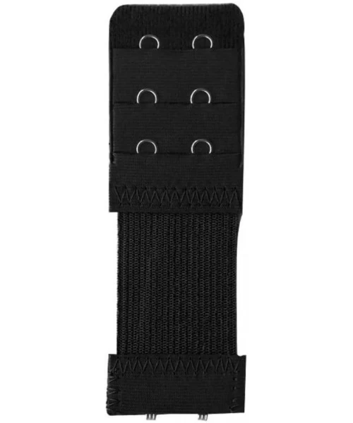 Accessories Universal 3 Rows 2 Hooks Adjustable Bra Extenders Extension Straps for Women Underwear Black - Black - CR18WE6ERHI