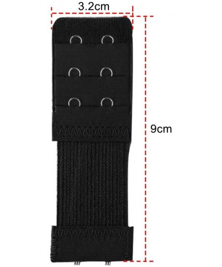 Accessories Universal 3 Rows 2 Hooks Adjustable Bra Extenders Extension Straps for Women Underwear Black - Black - CR18WE6ERHI