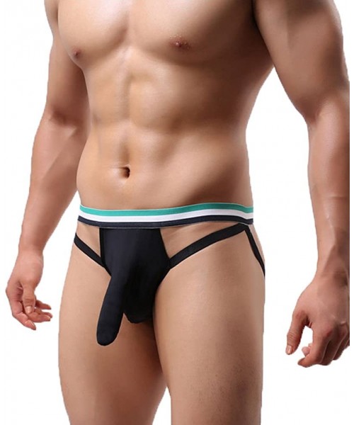 Briefs Men's Sexy Backless Briefs Underwear Open Back Thongs - Black - CI1868Q7GIZ