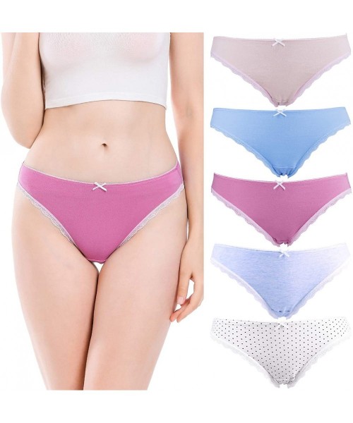 Panties Women's Cotton Underwear Briefs Breathable Ladies Panties - Multicolored E-5 Pack - CY19604OXN5