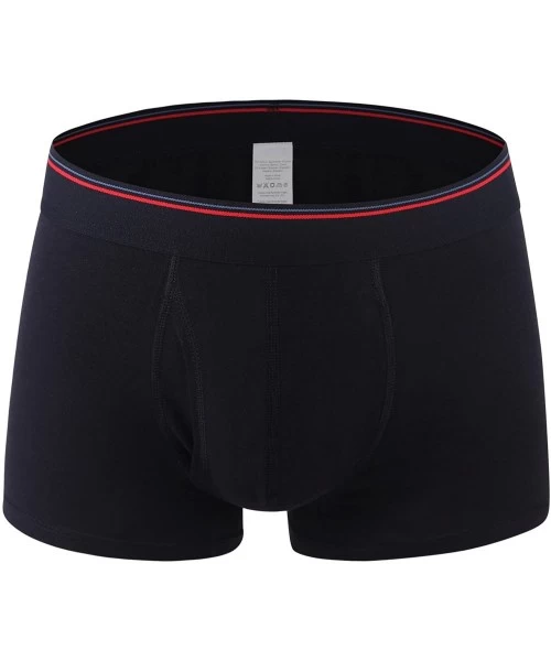 Boxer Briefs 1PC Men's Underwear Boxer Briefs Elasticity Cotton Regular Long Mens Boxer Briefs Open Fly 3XL 4XL 5XL 6XL - Bla...