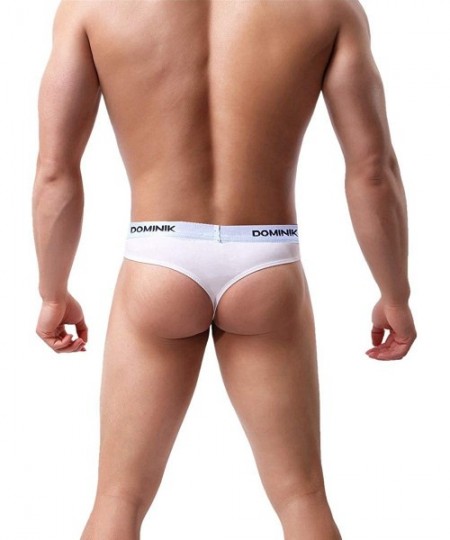 Briefs Cotton Bikini Brief Thongs- Mens - White - CV18QG5N874