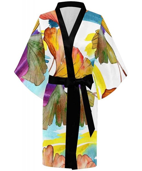 Robes Custom I Love Mom Rainbow Heart Women Kimono Robes Beach Cover Up for Parties Wedding (XS-2XL) - Multi 2 - C9190Z9E2HN