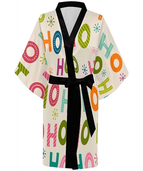 Robes Custom Christmas Reindeer Snowflake Women Kimono Robes Beach Cover Up for Parties Wedding (XS-2XL) - Multi 3 - CJ194ZYQGH9