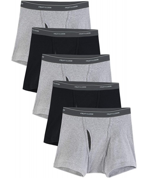 Boxer Briefs Men's Coolzone Boxer Briefs (Assorted Colors) - Short Leg - Black/Gray - C518Q69389Z
