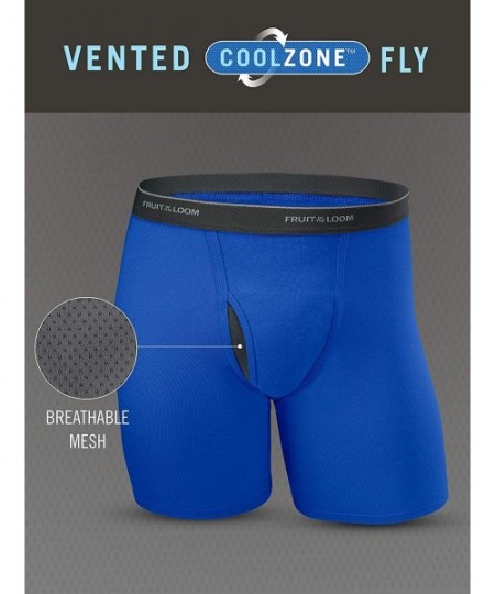 Boxer Briefs Men's Coolzone Boxer Briefs (Assorted Colors) - Short Leg - Black/Gray - C518Q69389Z