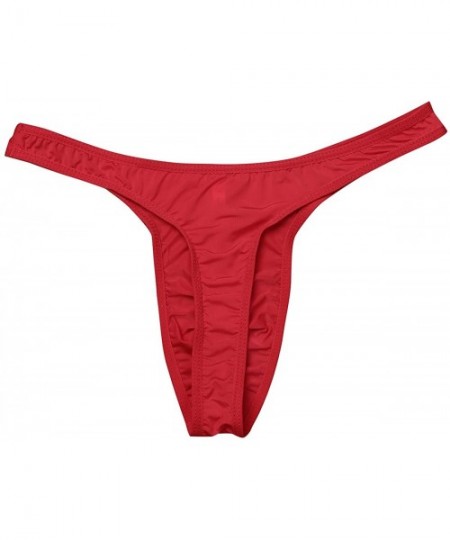 Men's Sexy Ruched Ice Silk G-String Thongs Bikini Briefs Underwear ...