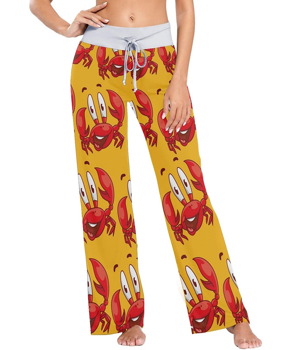 Bottoms Happy Red Marine Crab Women's Pajama Pants Comfy Drawstring Lounge Pants Sleepwear - CI19DSWNXX7