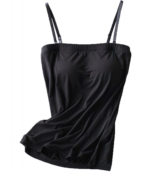 Camisoles & Tanks Womens Sexy Modal Padded Active Spaghetti Straps Camisole Tanks Tops - Black - CA18CWYRKSK
