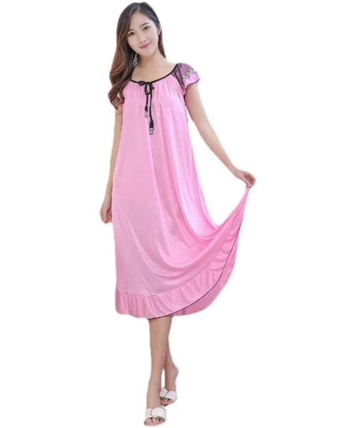 Nightgowns & Sleepshirts Womens Sexy Lightweight Soft Summer Long Silky Charmeuse Nightgown - 2 - CD199SQ43Y0