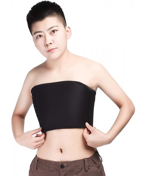 Bustiers & Corsets IceSilk Strapless Chest Binder Underwear for Trans Lesbian Tomboy - Black - C5192OO0DXM