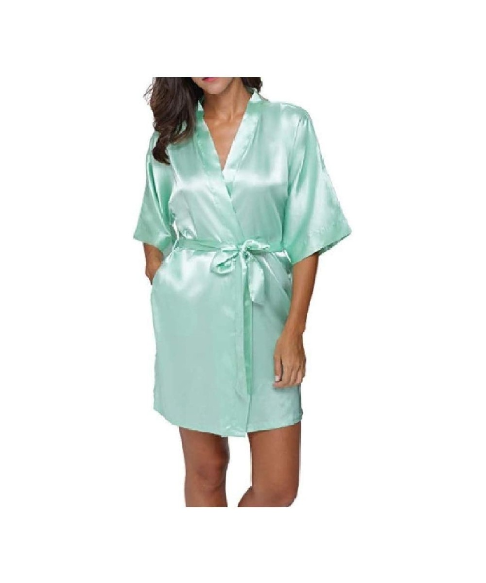Robes Womens Solid-Colored Thick Bathrobe Cardi Mini Robe Bathrobe AS4 XL - As4 - C819DCT25XK
