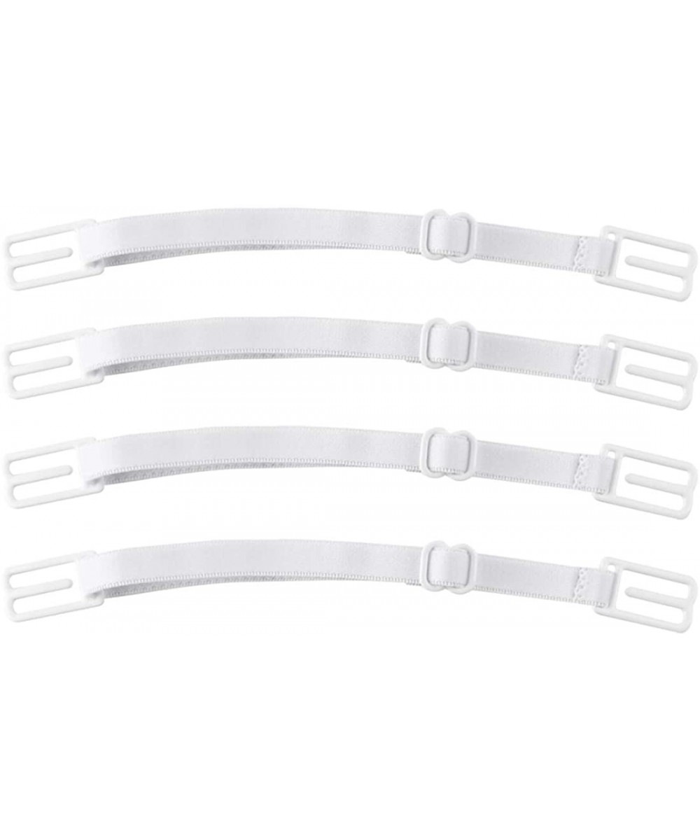 Accessories 4pcs/Set Non-slip Adjustable Bra Straps Holder Elastic with Buckle FHJD-01 - White - CC12O6B1WRZ