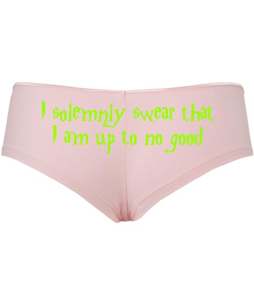 Panties I Solemnly Swear That I Am up to No Good Pink Boyshort Panties - Lime Green - CX18SW2S8EO