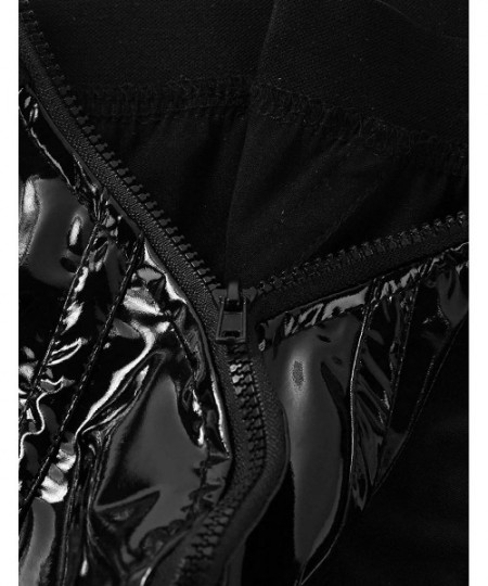 Bikinis Men's Wetlook Zipper Pouch Thongs G-String Cutout Back Bikini Briefs Underwear - C2194CUNOIZ