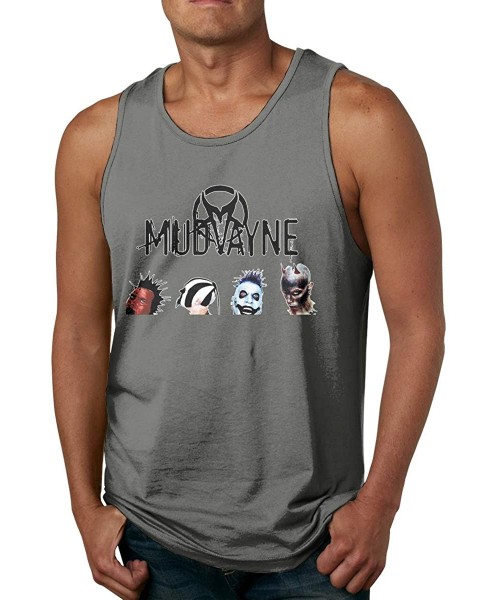 Undershirts Mens Fitness Printed Mudvayne Sleeveless Tank Tops Shirts - Deep Heather - CW199KAXT3M