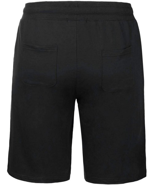 Sleep Bottoms Men's Cotton Shorts Lounge Pajama Shorts Activewear Short with Drawstring - Black - CZ18QZOSR5R