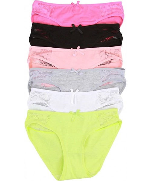 Panties Women's Pack of 6 Bikini Panty - Lacy Top - CR121NSZ8BP