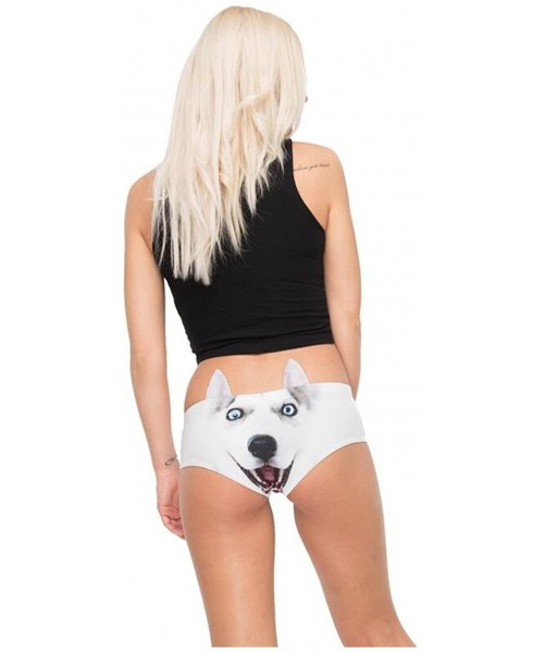 Panties Women's Flirty Sexy Funny Naughty 3D Printed Animal Tail Underwears Briefs Gifts With Cute Ears - Husky0 - CD180H3USIA