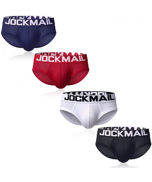 Boxer Briefs 4PCS/Packs Men Briefs Men Underwear Comfortable Men's Boxer Briefs Male Lace Pantie - Black&white&red&navy - CT1...