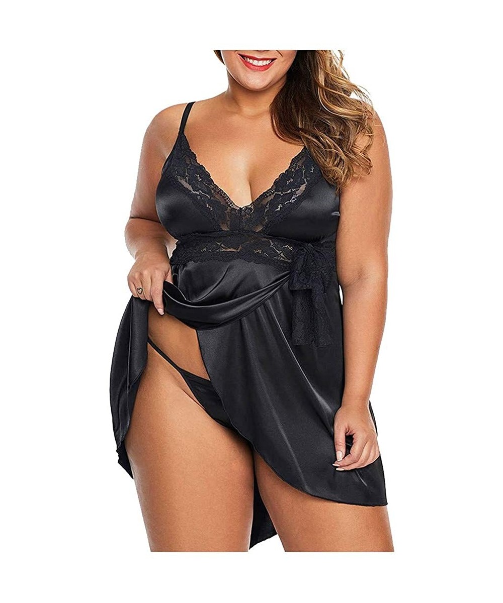 Baby Dolls & Chemises Sexy Lingerie for Woman for Sex Plus Size Lace Babydoll Outfits Halter Chemise Teddy Bodysuit Nightwear...