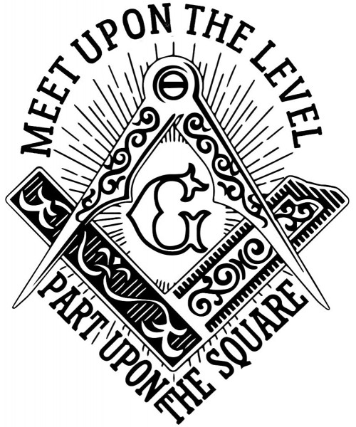 Undershirts Meet Upon The Level Part Upon The Square Masonic Men's Crewneck T-Shirt - Maroon - CB184QIU5W2