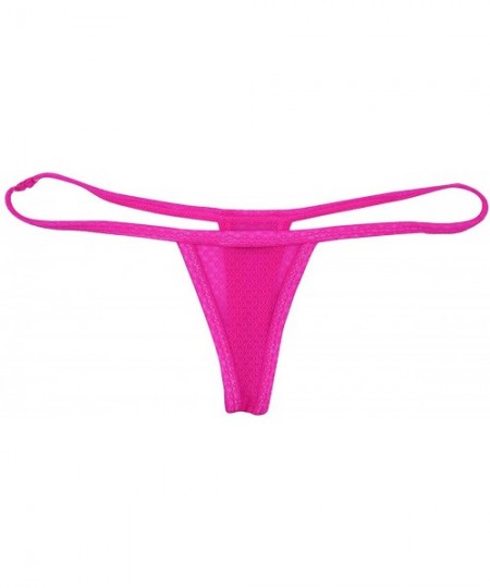 G-Strings & Thongs Men's Stretchy Low Waist T Back G String Thong Underwear Lingerie Bikini Panty - Rose - CT18LKC67LG