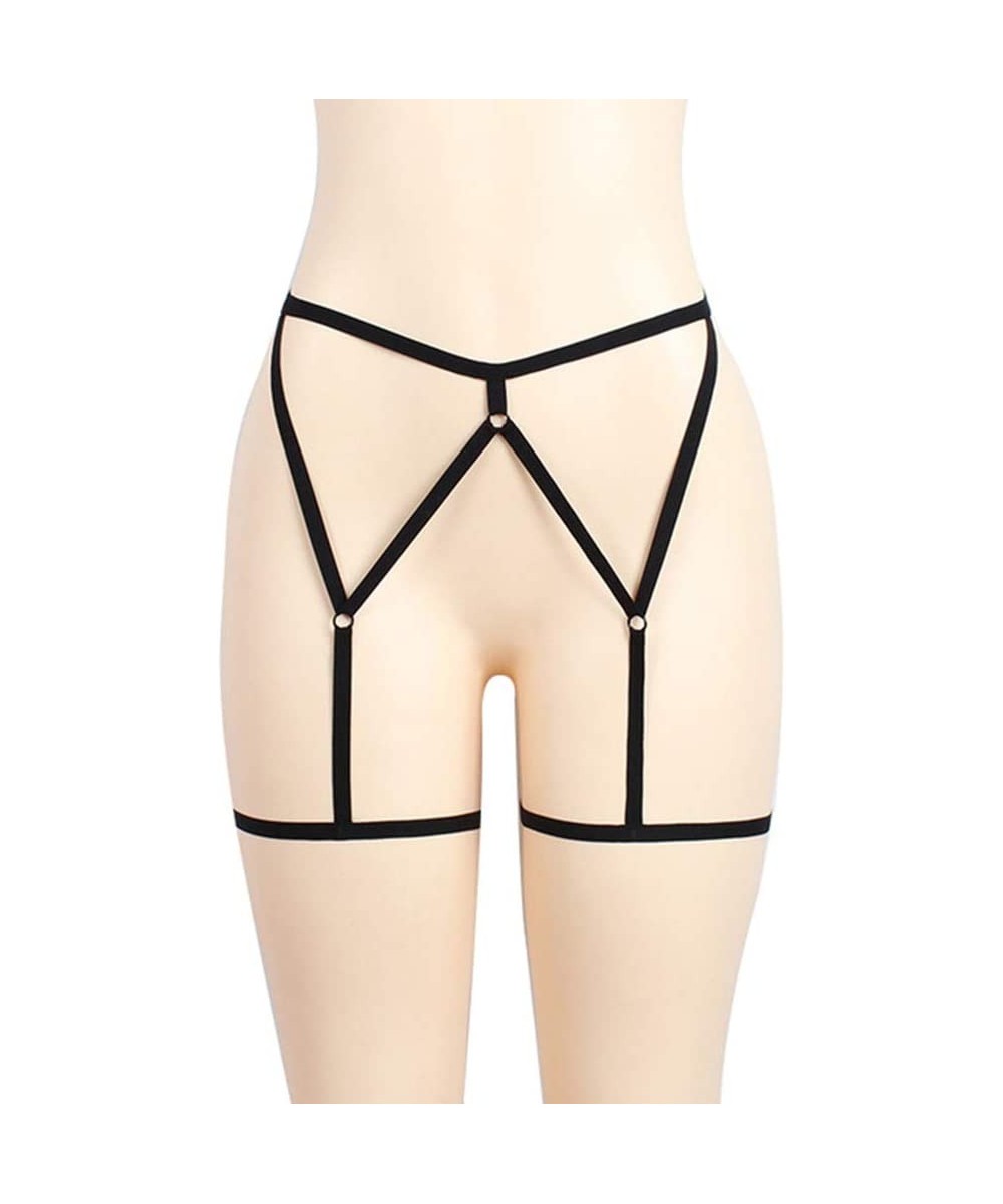 Garters & Garter Belts Elastic Cage Body Hollow Leg Garter Belt- Women Sexy Leg Garter Belt Suspender- Strap Underwear Leg St...