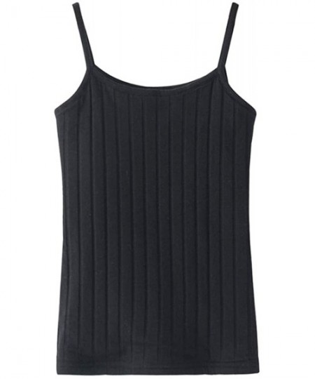 Thermal Underwear Women's Slim Spaghetti Straps Thermal Cami Skinny Fleece Lined Tops - Grey - CQ18METXKUH